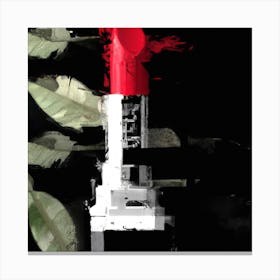 Lipstick On A Black Background Canvas Print