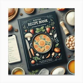 Digital Recipe Book 1 Canvas Print