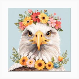 Floral Baby Eagle Nursery Illustration (3) Canvas Print
