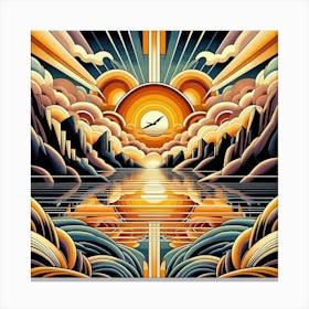 Sunrise Over The Lake Canvas Print