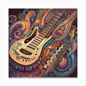 Psychedelic Guitar Canvas Print