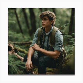 Young Man In The Forest 1 Canvas Print