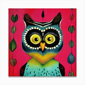 Deco Owl Painting Canvas Print