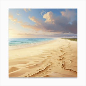 Footprints On The Beach Canvas Print