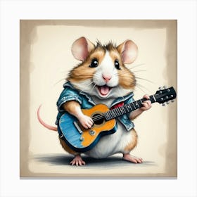 Hamster Playing Guitar 9 Canvas Print