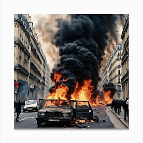 Riots In Paris 4 Canvas Print