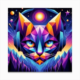 Ziggy Low Poly Cat Canvas Print