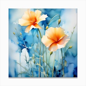 Watercolor Poppies Canvas Print