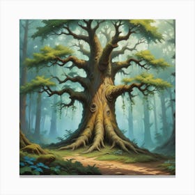 Fantasy Tree In The Forest Art Print 3 Canvas Print