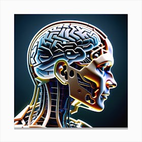 3d Image Of Human Brain Canvas Print