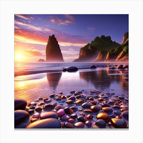 Sunset On The Beach 2 Canvas Print