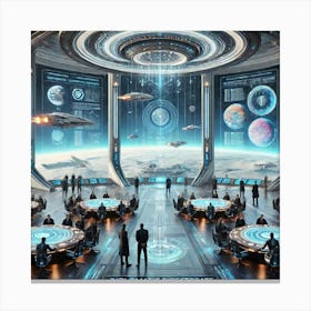 A Futuristic Sci Fi Scene Showcasing The Diplomati Canvas Print