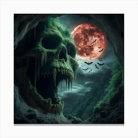 Skull In A Cave Canvas Print