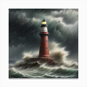 Stormy Lighthouse Canvas Print