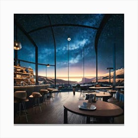 Firefly Futuristic Nordic Coffee Shop With A Cosmic View 13063 (2) Canvas Print