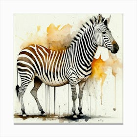 Zebra Watercolor Painting Canvas Print