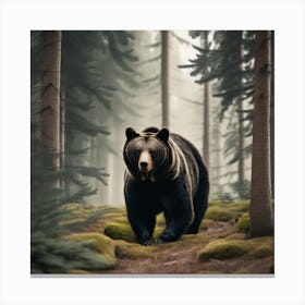 Bear In The Forest Canvas Print