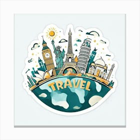 Travel Sticker Canvas Print