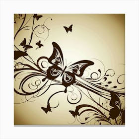 Butterflies And Vines 2 Canvas Print