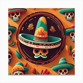 Mexican Skulls 14 Canvas Print