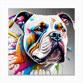 0 Splash Art, A American Bully Head, ((White Backgro Esrgan V1 X2plus (1) Canvas Print