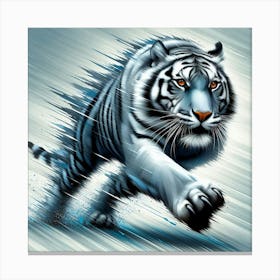 White Tiger Running Canvas Print