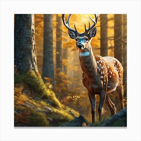 Deer In The Forest 161 Canvas Print