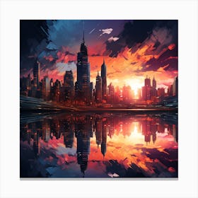 Cyberpunk Sunset Canvas Print