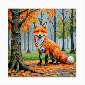 Fox In Autumn Canvas Print