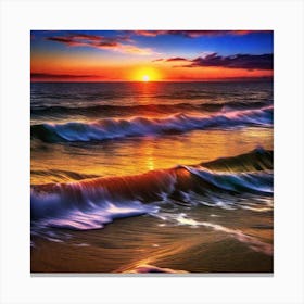 Sunset At The Beach 266 Canvas Print