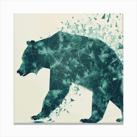 Bear Walking Through Shattered Glass Canvas Print