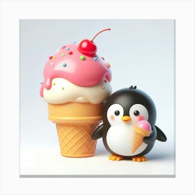 Ice Cream Penguin 2 Canvas Print