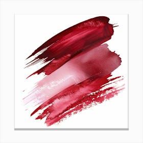 Red Lipstick Brush Stroke Canvas Print