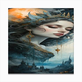 Girl With A Crown Canvas Print