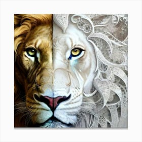 Two Lions 1 Canvas Print