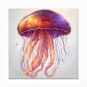 Jellyfish Orange & Purple Canvas Print