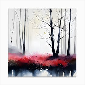Watercolour Of Trees Canvas Print