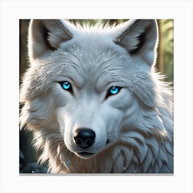 Wolf With Blue Eyes Canvas Print