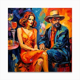 Man And Woman At The Bar Canvas Print