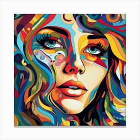 Colorful Face Of A Woman Canvas Print