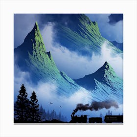 Train In The Mountains Canvas Print