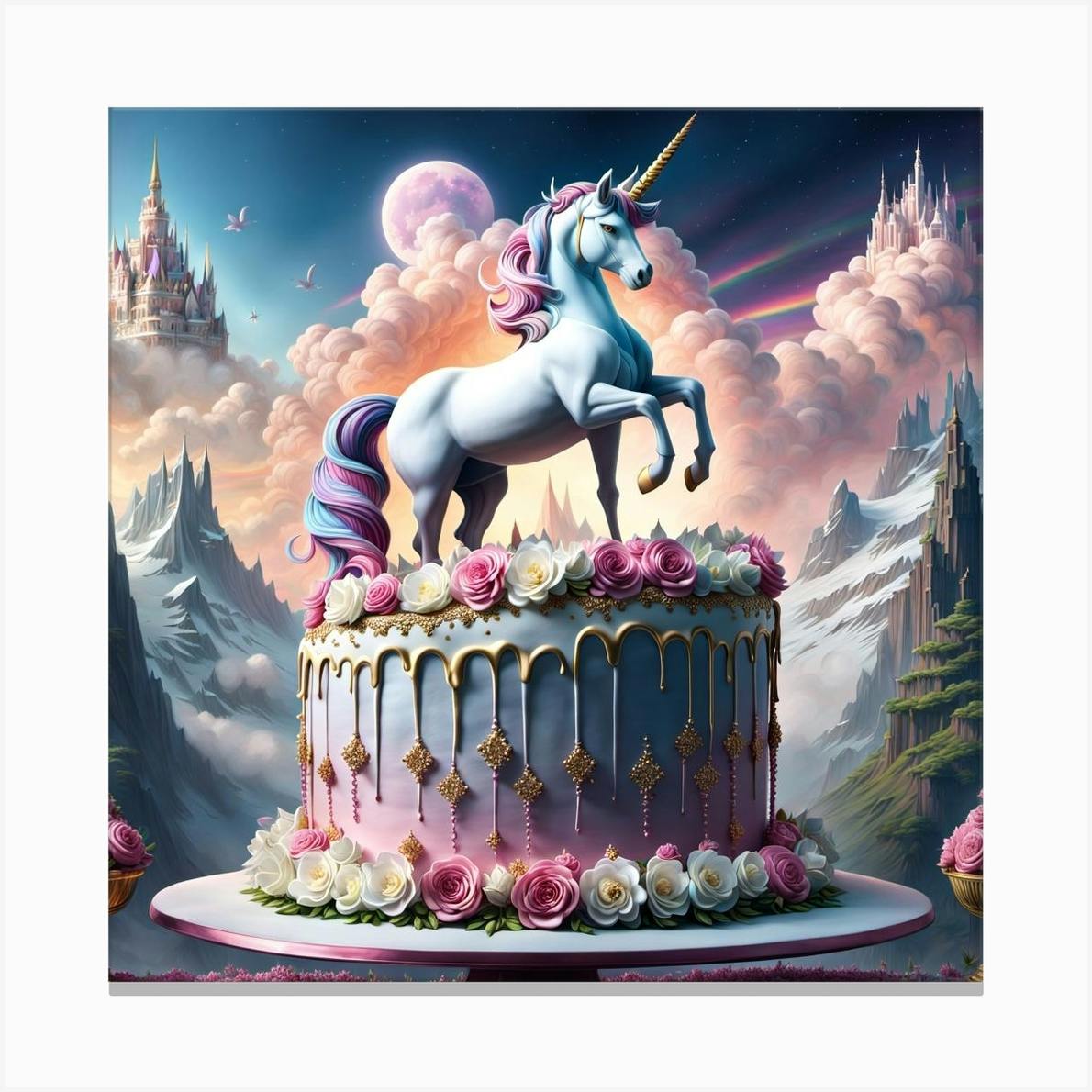 Layered Birthday Unicorn Cake - Kim Schob