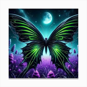 Butterfly In The Night Sky 4 Canvas Print