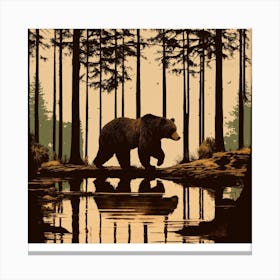 Bear In The Woods Canvas Print