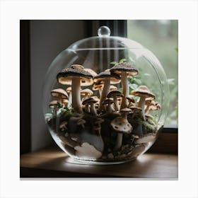 Glass Jar Of Mushrooms Canvas Print