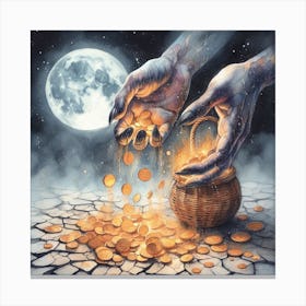 'The Basket Of Coins' Canvas Print