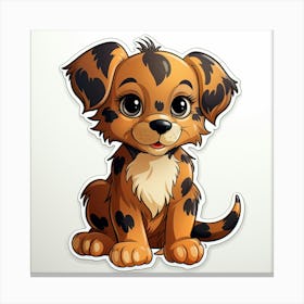 Cute Puppy Sticker Canvas Print