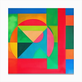 Modern Geometric Vibrant Watercolor Painting Canvas Print