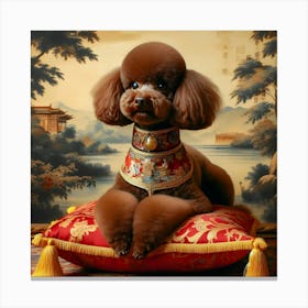 Poodle On A Pillow Canvas Print