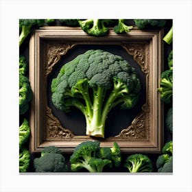 Broccoli In A Frame 7 Canvas Print